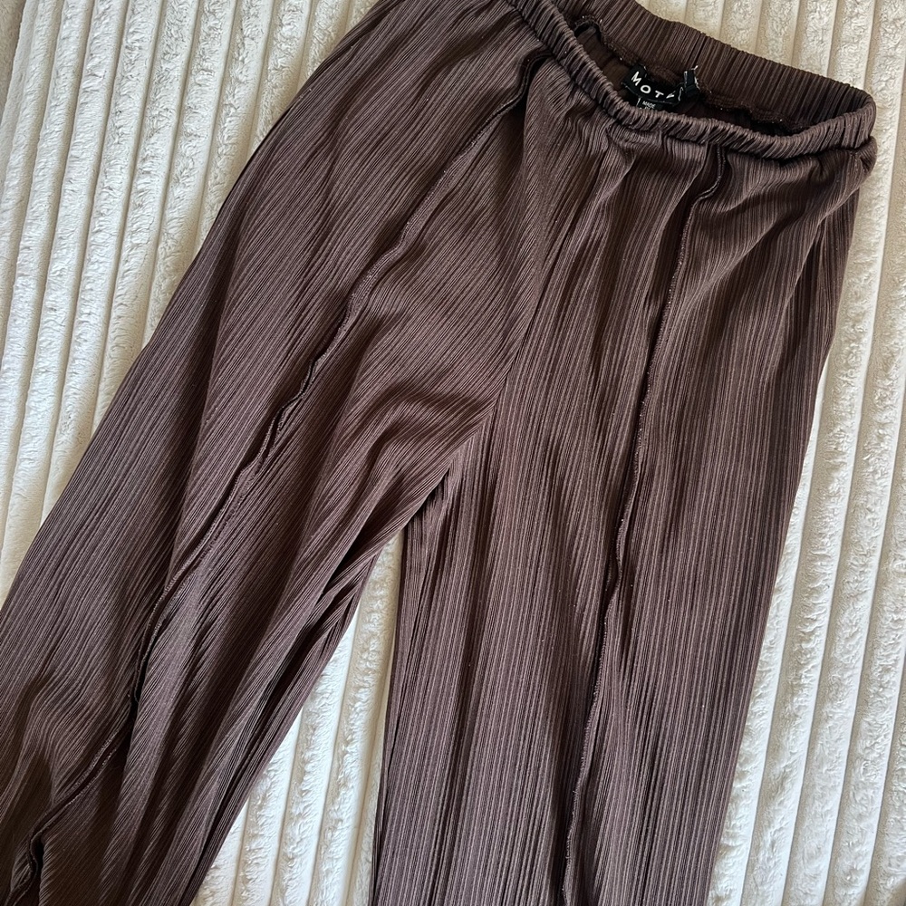 Motel Rocks Chocolate Brown Pleated Skirt